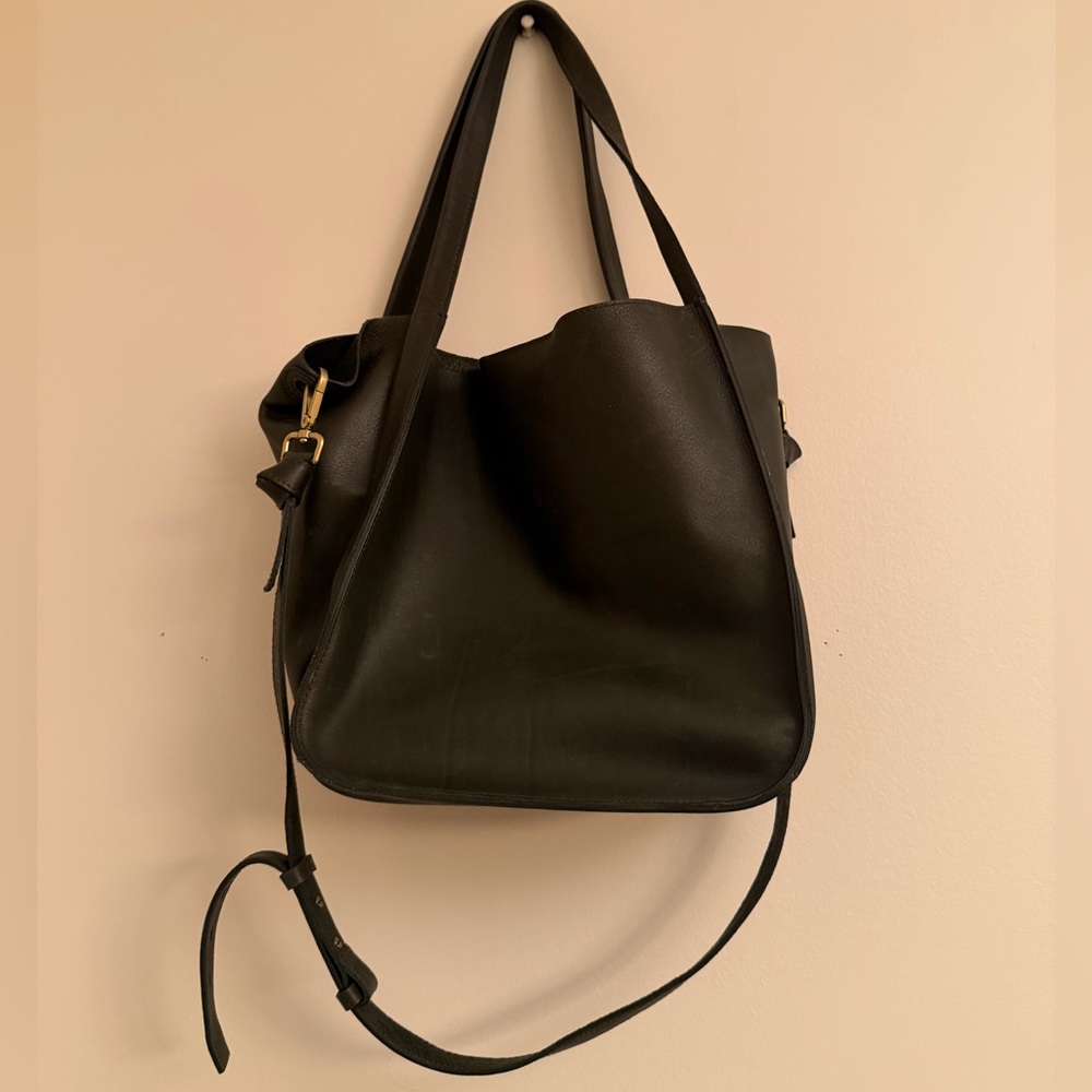 Stylish olive green Leather Tote Bag